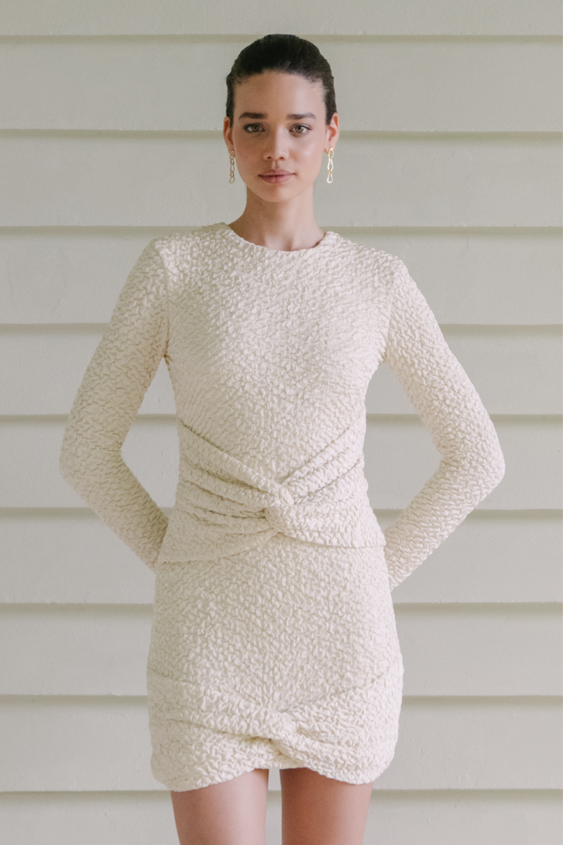 MARIEL OFF WHITE MINI DRESS