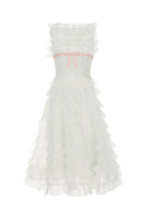 Chictopia Deborah ivory midi dress displayed on a mannequin, featuring elegant fabric and a stylish, flowing design.