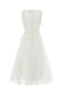 Ivory Deborah midi dress by Chictopia displayed on a mannequin, featuring elegant fabric and a stylish, modern design.