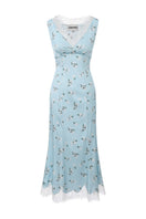 Chictopia floral slip midi dress with lightweight fabric and delicate floral pattern, perfect for casual or summer wear.