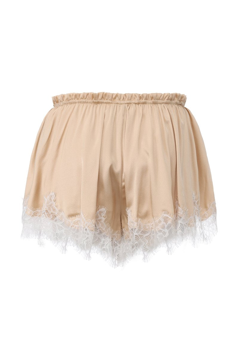 Chictopia silk knicker shorts with a smooth, shiny fabric and high-waisted design, displayed on a neutral background.