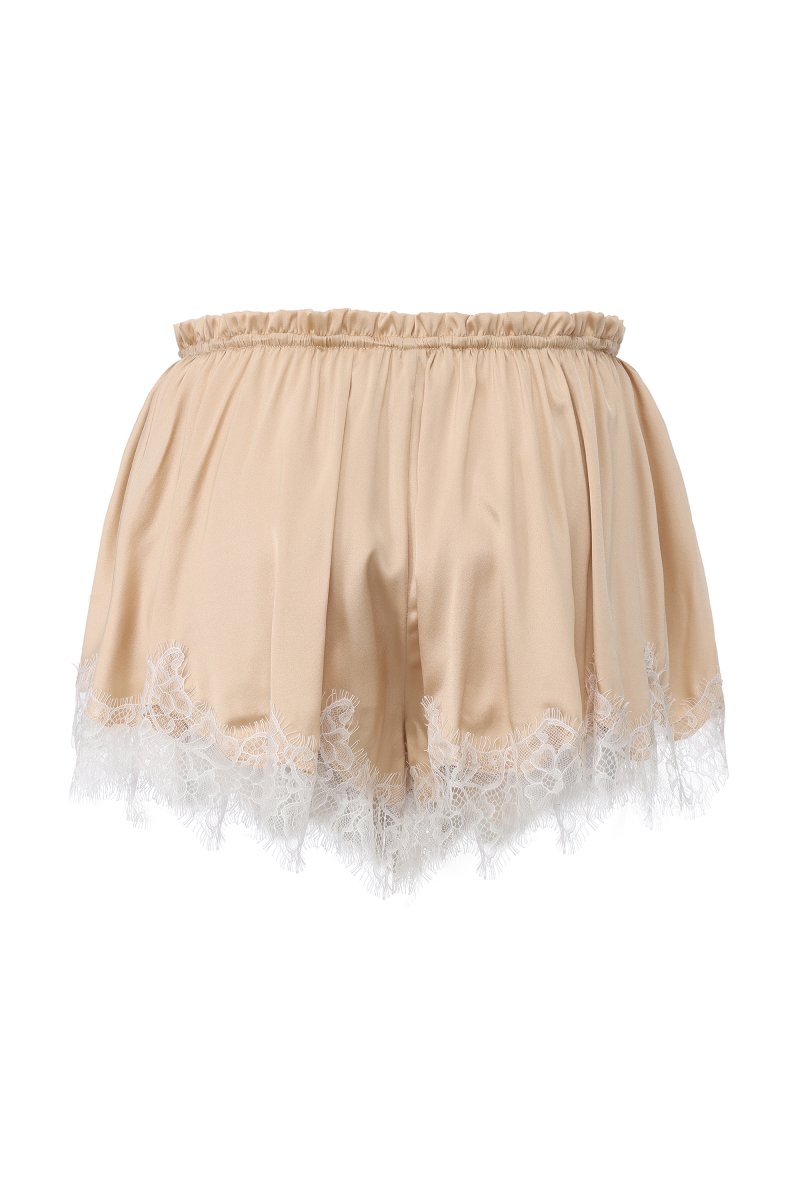 Chictopia silk knicker shorts with a smooth, shiny fabric and high-waisted design, displayed on a neutral background.