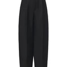 Chictopia ELODIE wide leg pleated trousers, stylish beige pants with a relaxed fit and high waist, displayed on a hanger.