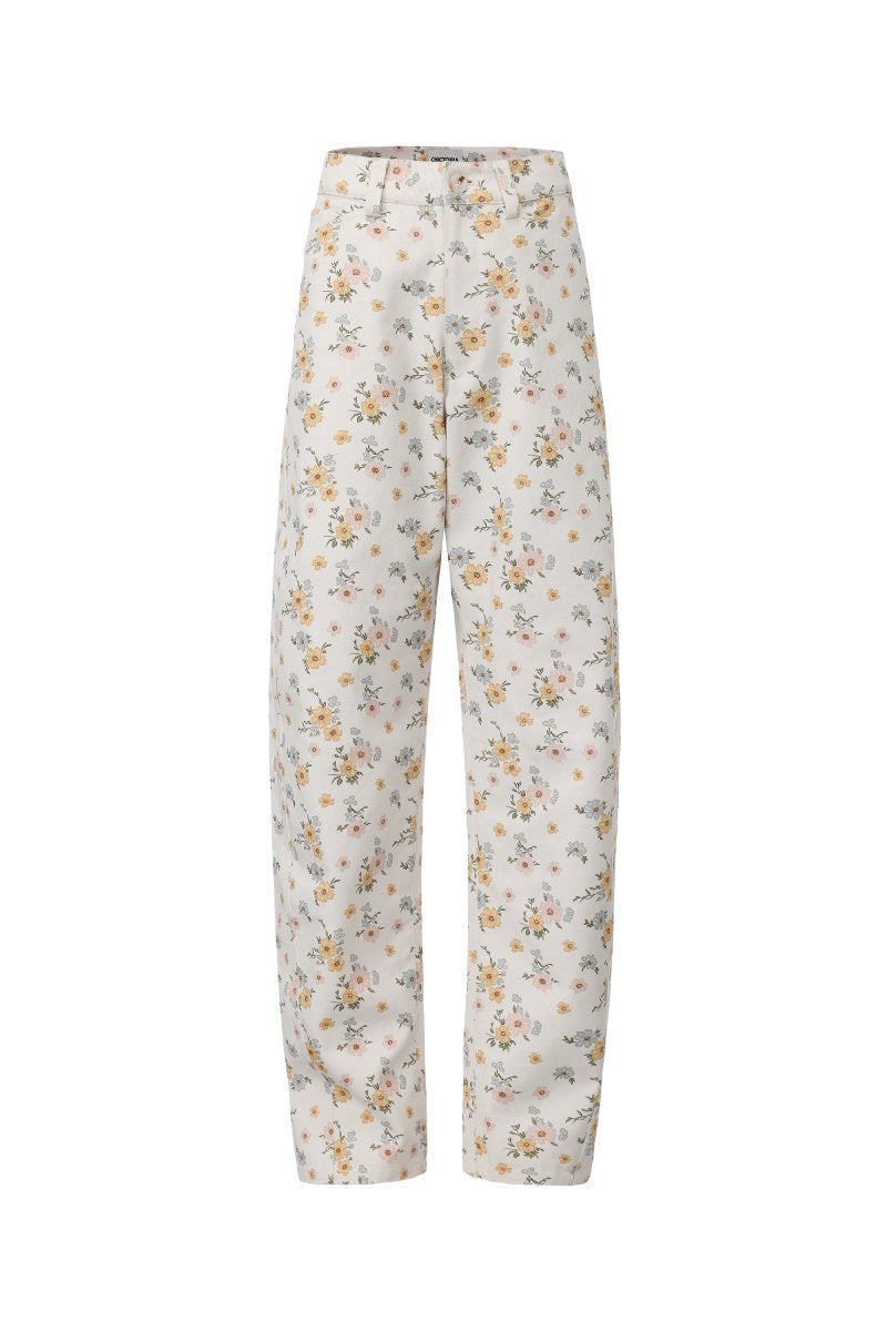 Chictopia floral jeans featuring vibrant floral patterns and classic denim styling, showcased on a model.