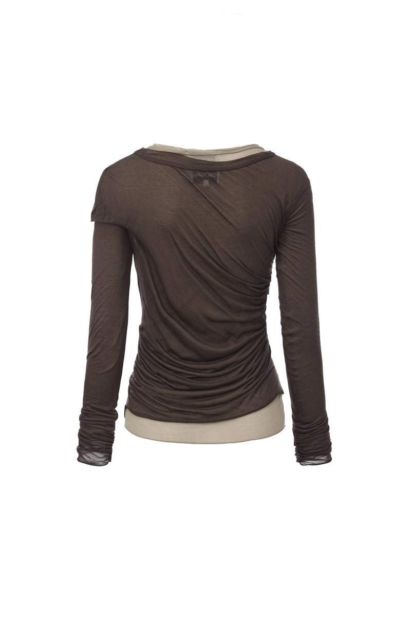 Chictopia layered jersey top featuring a stylish, layered design in soft fabric, perfect for casual or trendy outfits.