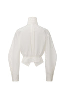Chictopia sculpted waist shirt in a fitted design, featuring a sleek silhouette and stylish tailoring, displayed on a hanger.
