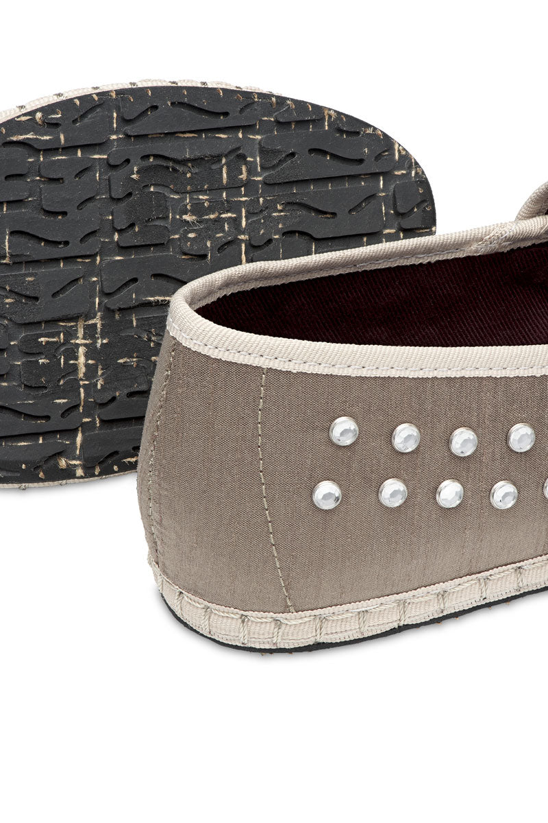 Flabelus Mae grey flats with pointed toe and slip-on design, showcasing comfortable, stylish footwear for everyday wear.