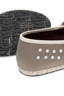 Flabelus Mae grey flats with pointed toes and sleek design, shown on a neutral background.