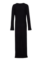 Baobab MAMU MAXI BLACK dress, a long flowing black maxi dress with a relaxed fit and elegant style, shown on a model.