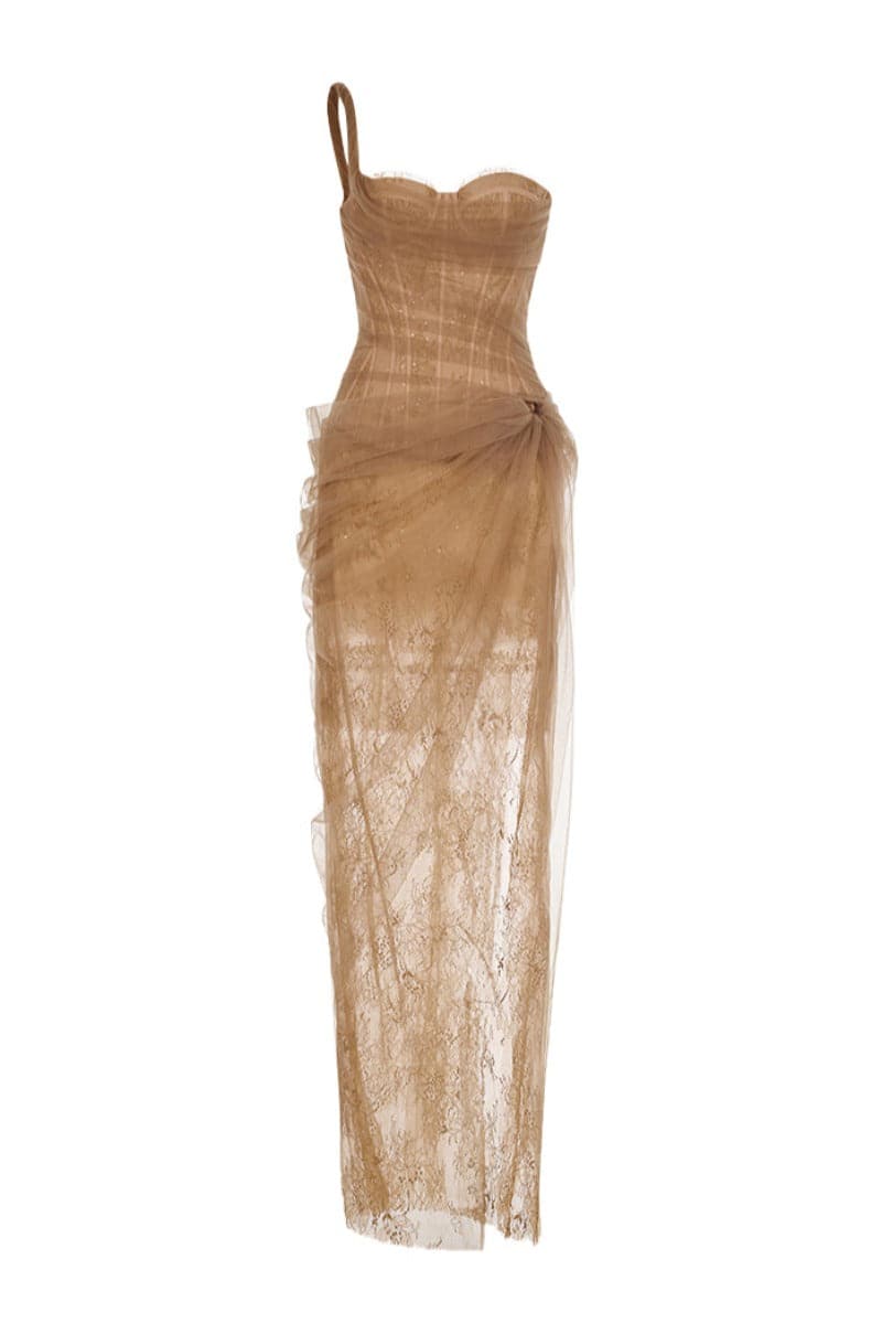 MARA DRESS IN BROWN - CULT MIA