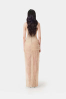 Pink Mara gown by Montsand featuring elegant fabric and flowing design, perfect for formal occasions.