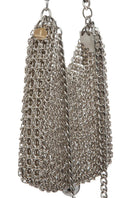 Silver Silvia Gnecchi Marais shoulder bag with sleek design, featuring a structured silhouette and elegant metallic finish.