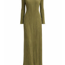 Forest green Maylé Vásquez MARENA maxi dress with flowing fabric and elegant design, perfect for casual or dressy occasions.