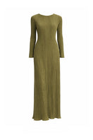 Forest green Maylé Vásquez MARENA maxi dress with flowing fabric and elegant design, perfect for casual or dressy occasions.