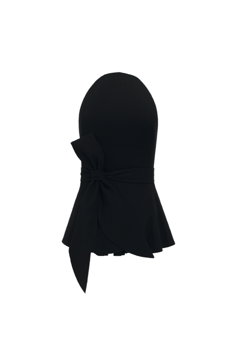 Black MAREA blouse by ANA + MARIA, showcasing a stylish tops design with a relaxed fit and subtle fabric texture.
