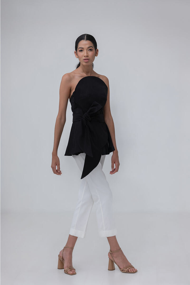 Black MAREA blouse by ANA + MARIA, featuring a stylish top with a relaxed fit and elegant design.