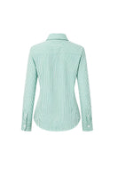 Verdelimon green striped shirt showing the back view with a classic collar and long sleeves, casual and stylish for everyday wear.