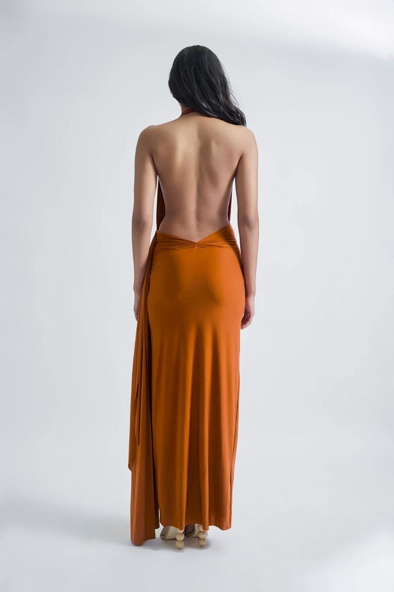 Deme by Gabriella Martina maxi dress featuring a flowing silhouette and floral pattern, perfect for elegant summer occasions.