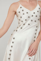Mastani Roohi organza top and Arini embellished co-ord dress set with pearl details, featuring a maxi slip design.