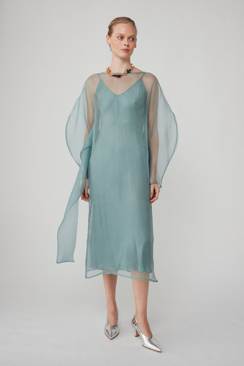 LIBA ORGANZA DRESS IN SAXON