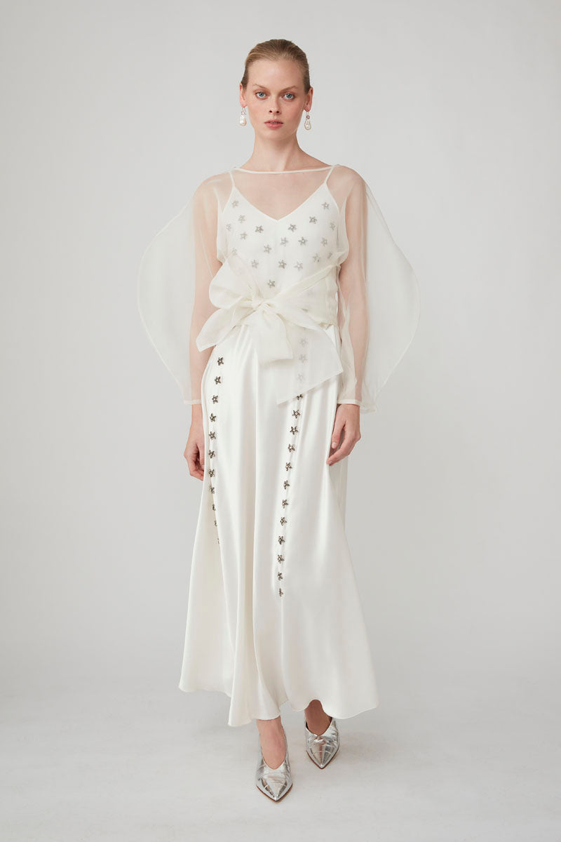 ROOHI ORGANZA TOP AND ARINI EMBELLISHED DRESS SET