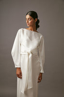 Mastani Roohi wrap top and Mastani Maxi Slip co-ord set with pearl accents, stylish and comfortable for casual wear.