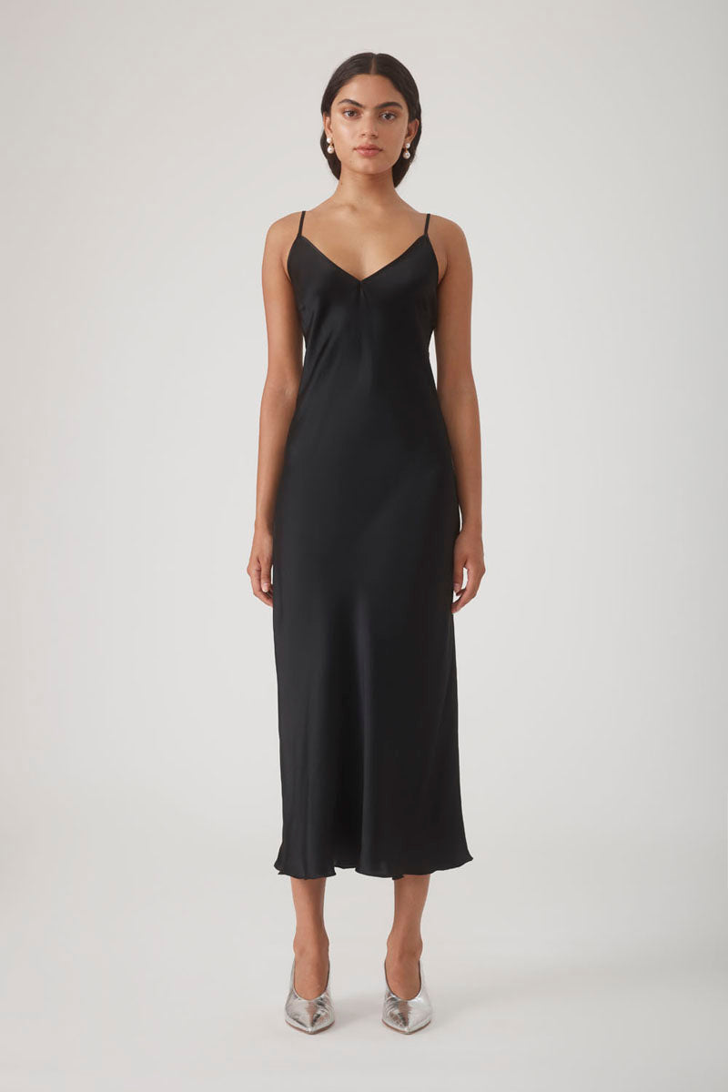 MASTANI SLIP DRESS IN NOIR - CULT MIA