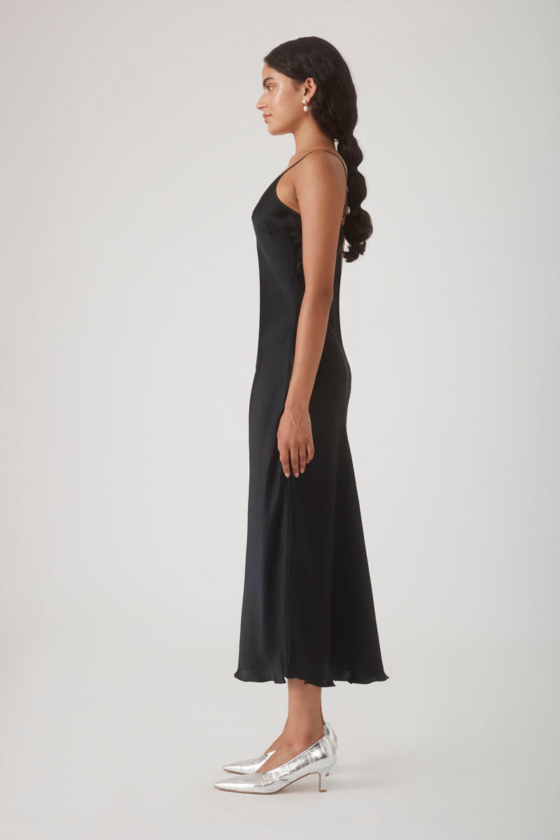 MASTANI SLIP DRESS IN NOIR - CULT MIA