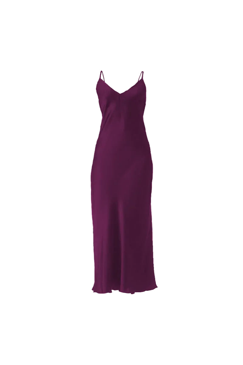 MASTANI SLIP DRESS IN AUBERGINE