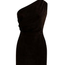 ZUT Matriarca mini dress in chocolate color, featuring a stylish, fitted design perfect for casual or semi-formal occasions.