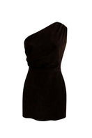 ZUT Matriarca mini dress in chocolate color, featuring a stylish, fitted design perfect for casual or semi-formal occasions.
