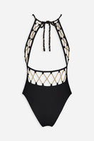 Black Maliluha Matutine one-piece swimsuit with a sleek, fitted design, perfect for swimming and beachwear.