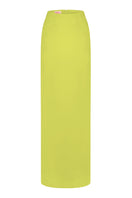Sayya lime maxi skirt with flowing fabric and high waist, perfect for casual or dressy summer outfits.