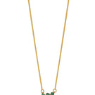 Gold Maya 3-stone necklace by Fenomena featuring a delicate chain and three sparkling stones in a stylish pendant.