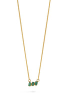 Gold Maya 3-stone necklace by Fenomena featuring a delicate chain and three sparkling stones in a stylish pendant.
