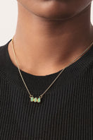 Gold Maya 3-stone necklace from Fenomena featuring a delicate design and polished finish, perfect for elegant jewelry styling.