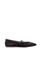 A pair of black AERA Maya Black Intrecciato flats with woven leather detailing, shown on a neutral background.