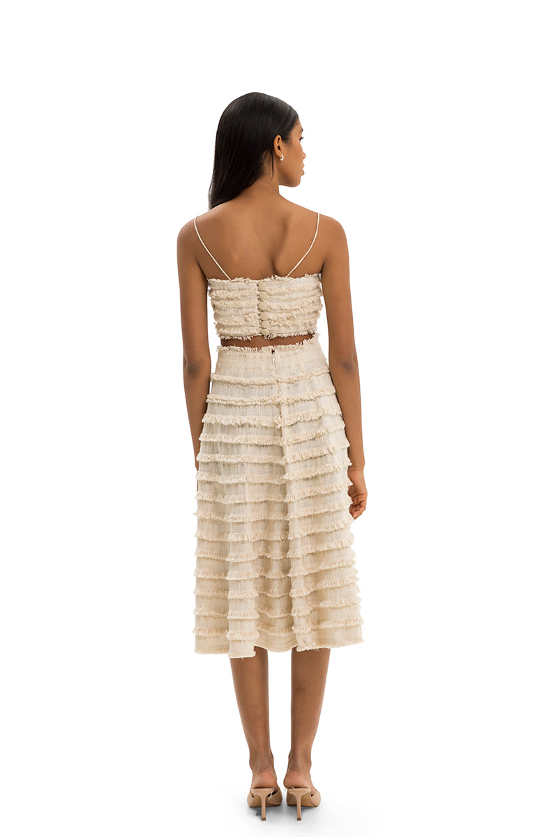 Maylé Vásquez LIRA top in nature, stylish women's top with a natural-toned fabric, casual and comfortable for everyday wear.