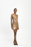 Maylé Vásquez ORO mini dress, stylish sleeveless mini dress with a fitted silhouette, perfect for casual or dressy occasions.