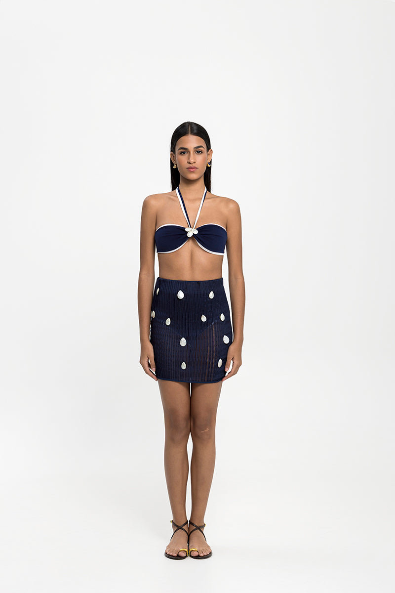 ISLA COVER UP SKIRT IN MIDNIGHT BLUE - CULT MIA