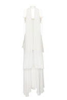 Matters white mini dress shown in chiffon fabric, featuring a stylish and elegant design perfect for casual or semi-formal occasions.