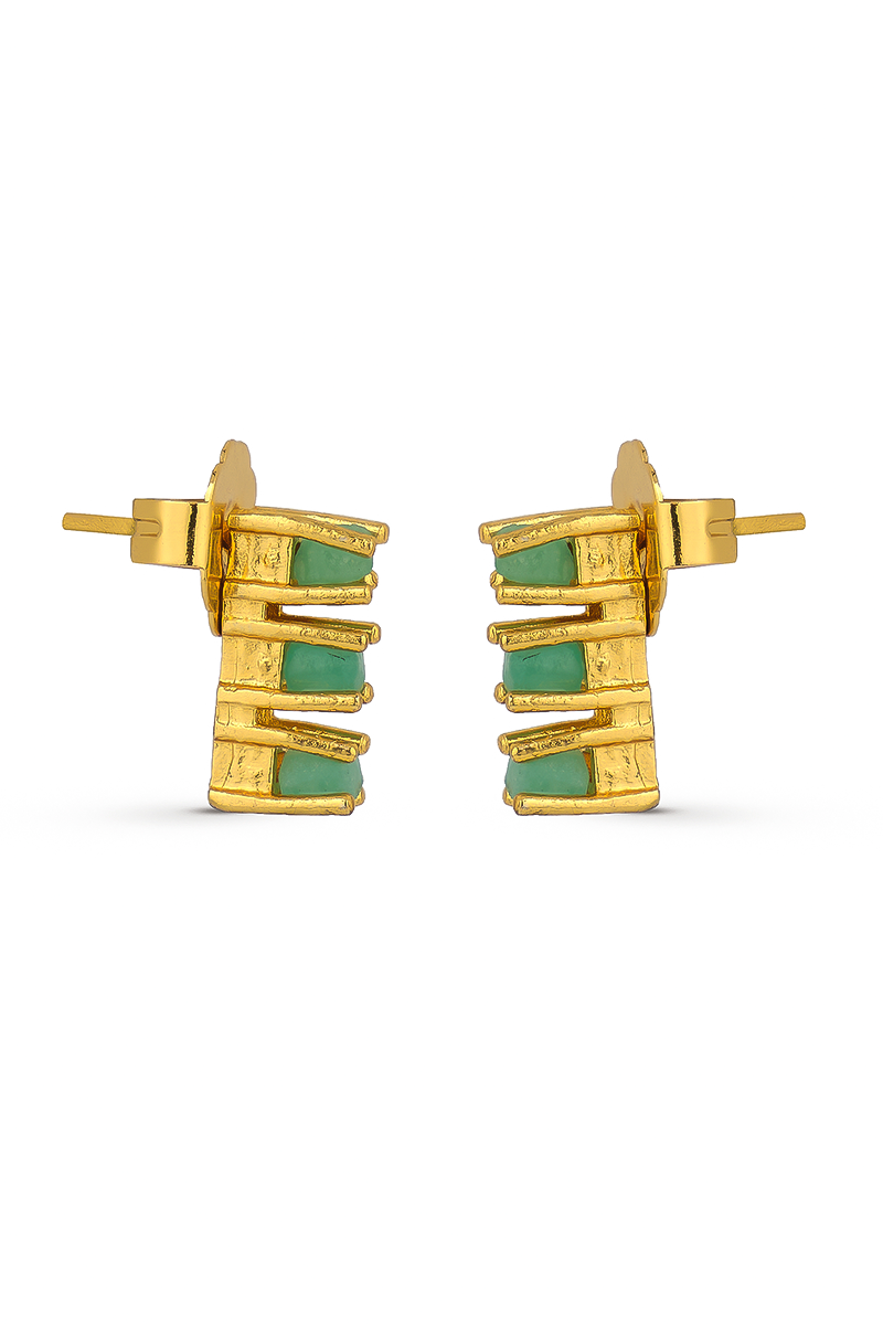 Gold Med Tennis Stud Earrings by Fenomena featuring sleek, minimalist tennis-themed design perfect for everyday wear.