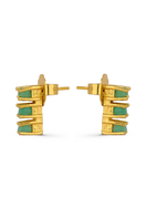 Gold MED TENNIS STUDS earrings by Fenomena featuring sleek tennis ball design on silver backing.