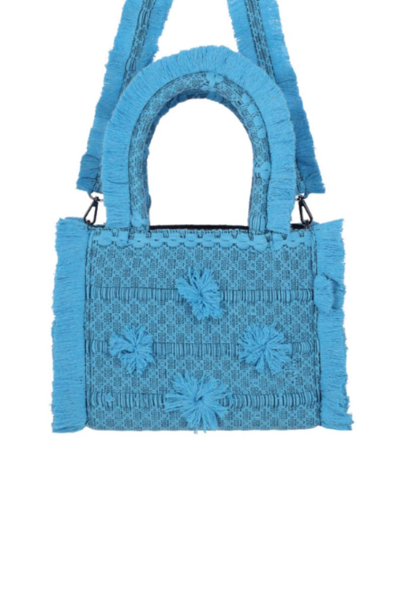 Medium Bani Poka Bluenzo top handle bag with sleek design, featuring a structured shape and elegant handle for versatile style.
