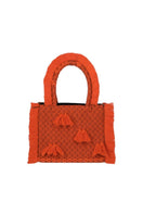 Bani Medium Poka Kenzo top handle bag in vibrant patterned fabric with a sturdy top handle and sleek design.