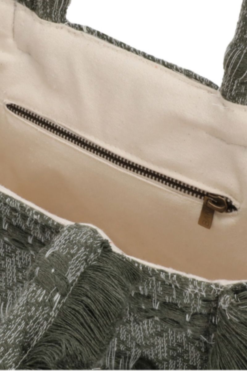 Olive green Bani medium Poka top handle bag with structured design and dual handles, stylish for everyday use.