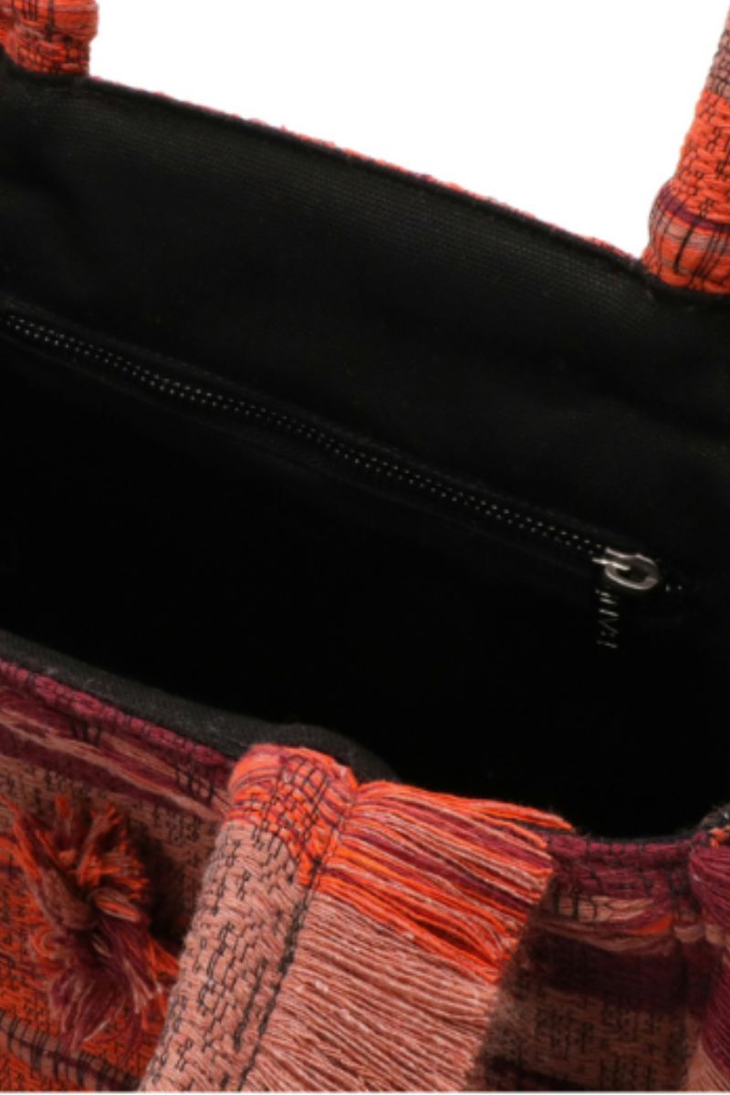 Medium Bani Poka organza top handle bag with structured design and elegant fabric, perfect for stylish occasions.