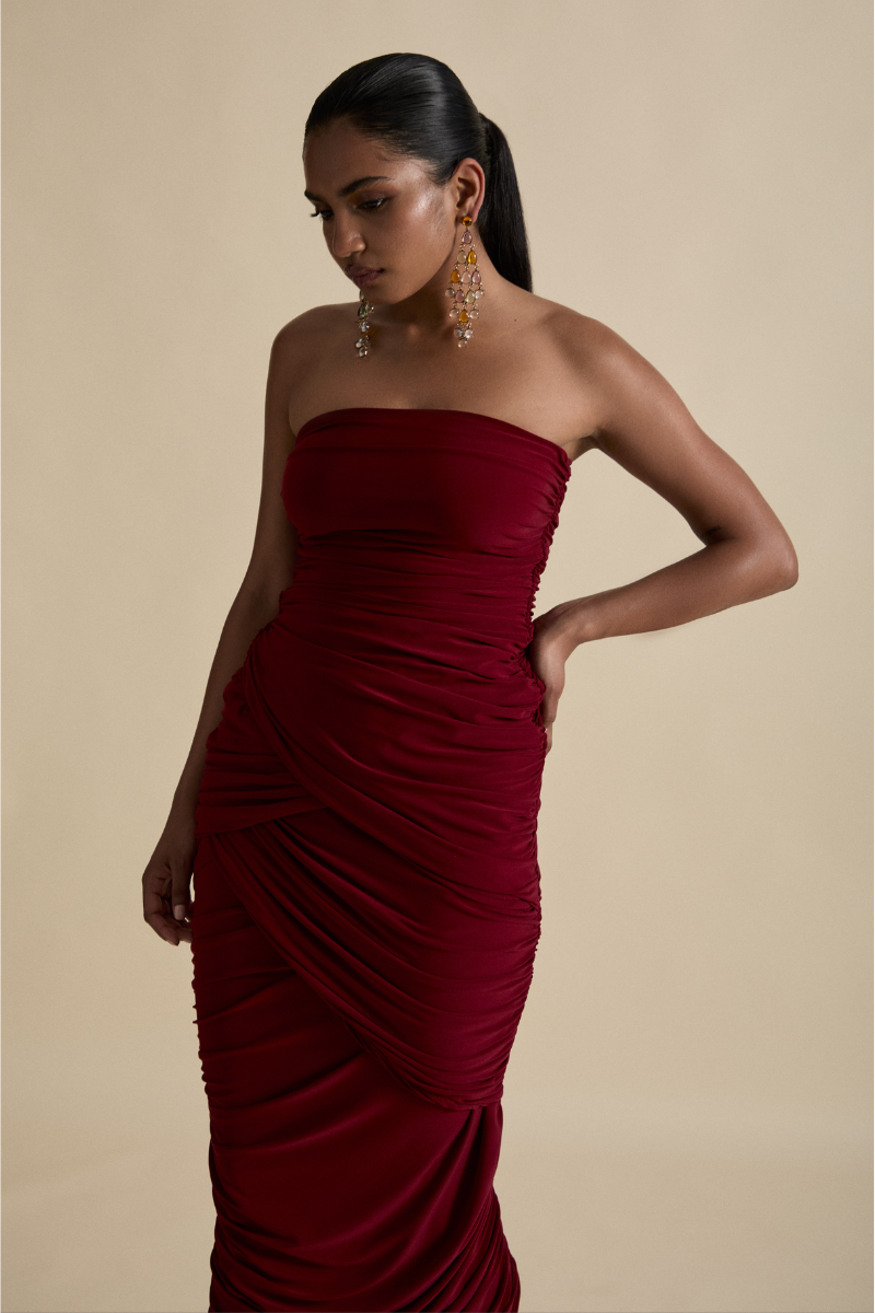 Celestine & Mae MEISSA MIDAXI DRESS IN RUMBA RED | Cult Mia Celestine & Mae MEISSA MIDAXI DRESS IN RUMBA RED | Cult Mia