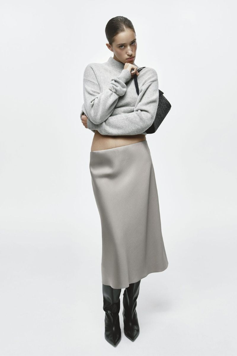MELODY GREY MIDI SKIRT - CULT MIA