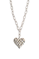 Silver melted heart necklace by Oz Objects featuring a unique, artistic pendant on a delicate chain.